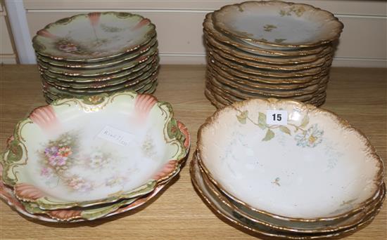 Two sets of Limoges dessert dishes